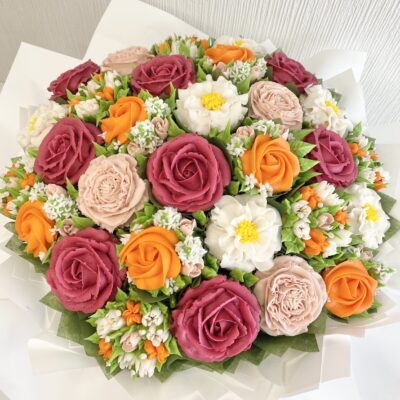 Vanilla Cupcake Bouquet with buttercream flowers Perth