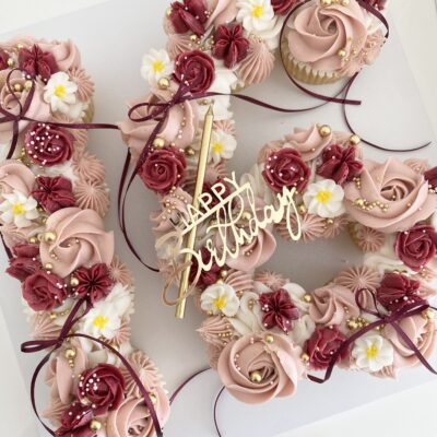 Cupcake cake buttercream flowers Perth